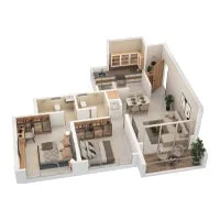 Skyway Parvati Rahatani 2 BHK Floor Plan Image